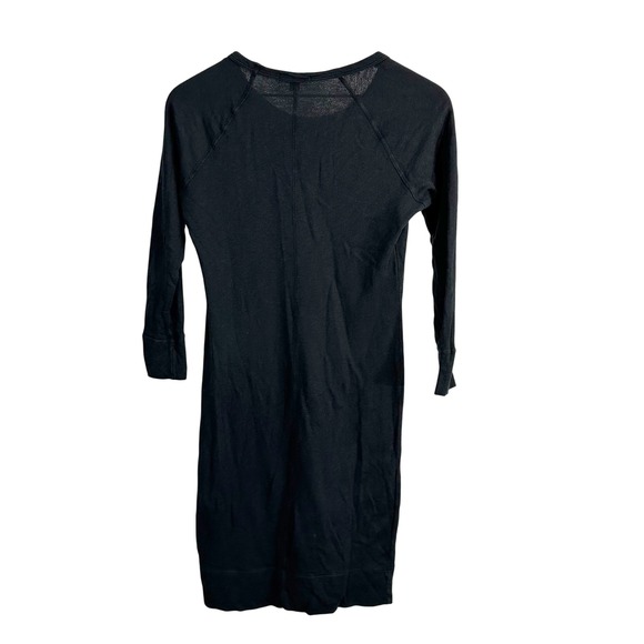 James Perse Raglan Sleeve French Terry Sweatshirt Dress Mini Black 0 Extra Small - Picture 7 of 9